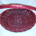 Vintage Crimson Red Handwoven Handled Basket