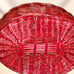 Vintage Crimson Red Handwoven Handled Basket