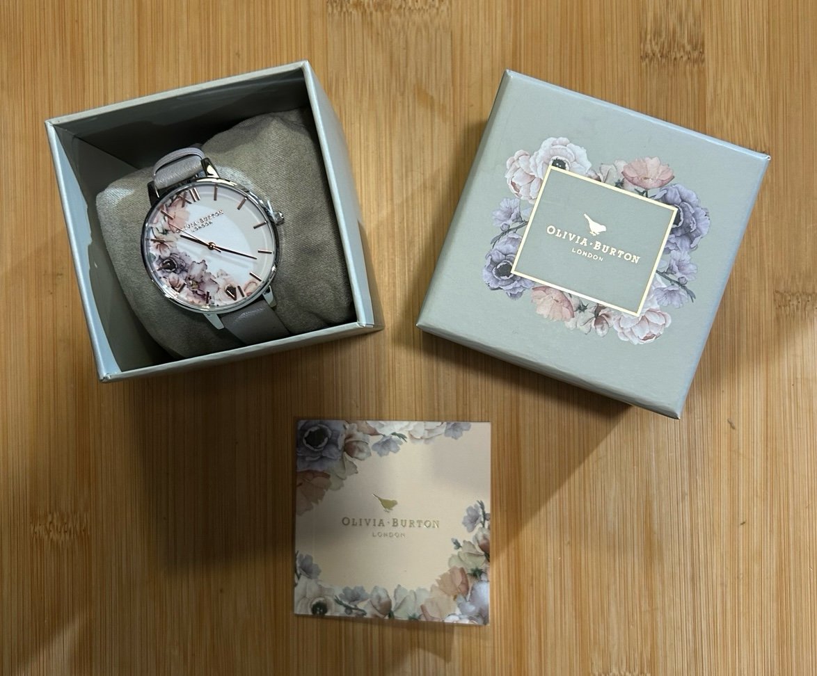 Olivia Burton WaterColor Florals Watch With 38mm White Face