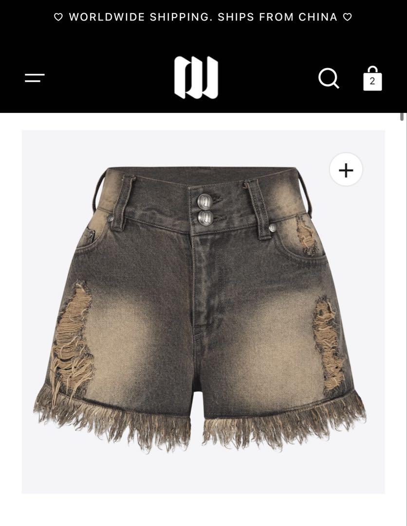 Andwang fringe denim short pants, size M Other