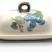 METLOX Poppy Trail Sculptured Blue Grape Vintage Butter Dish California Pottery