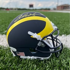 Chad Henne Autographed Mini Helmet - Michigan Schutt