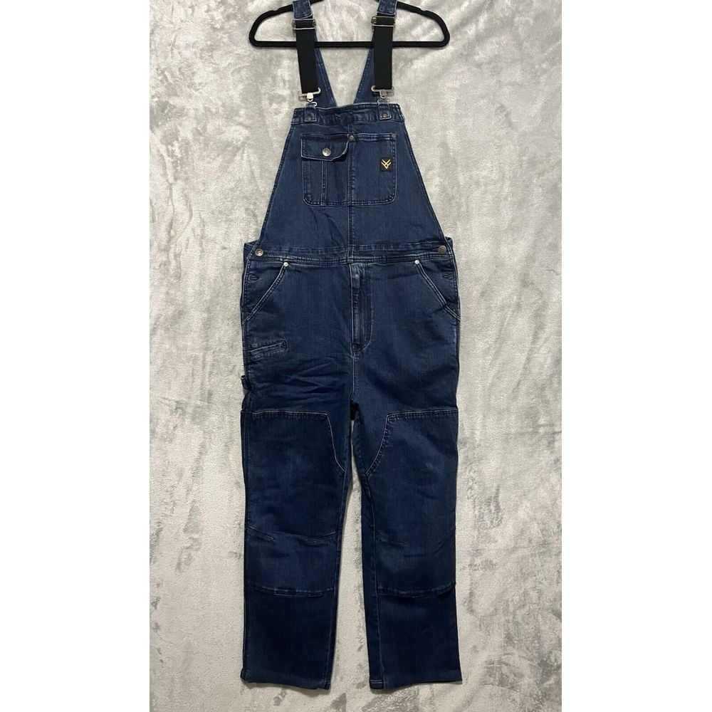 Hawx Work Wear Carpenter Overalls Jeans Denim Men's Medium Double Knee