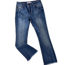 DL1961 Lara Instasculpt Crop Flare Jeans In Davidson Frayed Hem Womens Sz 26