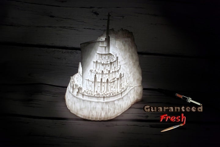 Minas Tirith Lamp 3d printed lotr Custom made to order Lord of the Rings