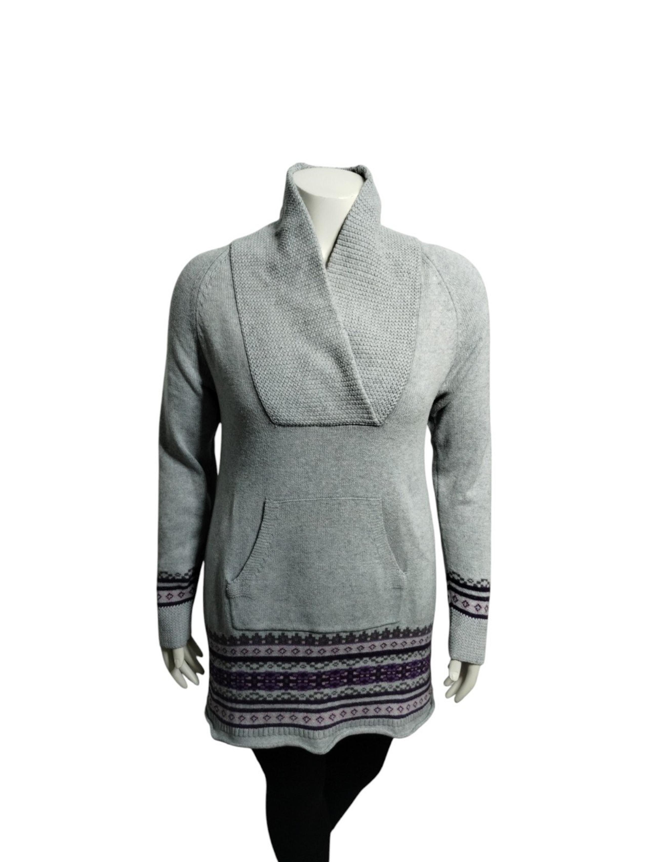 Athleta Women's Chunky Sequoia Fair Isles Cotton/Cashmere Athleisure XL Sweater