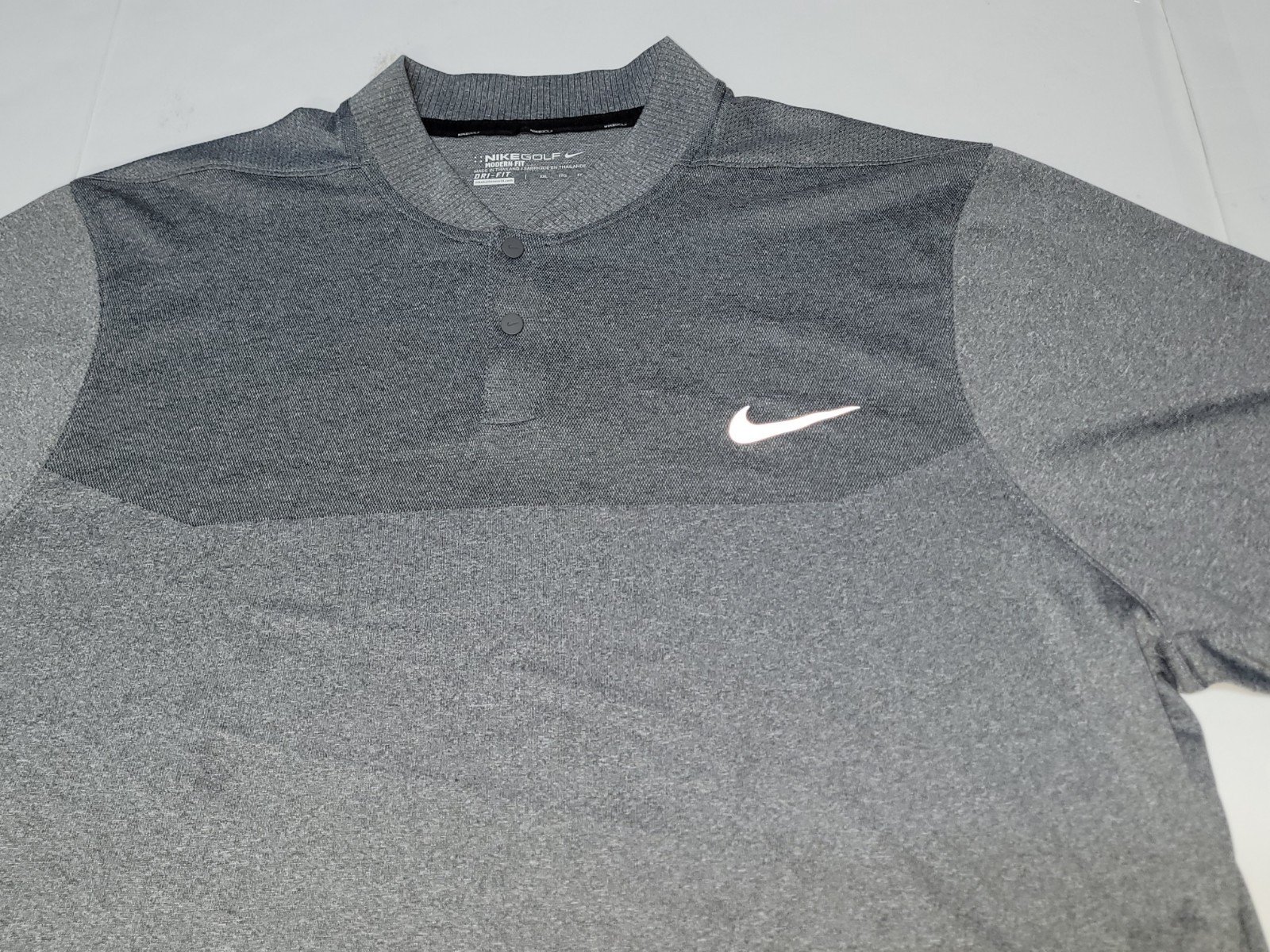 Nike Golf Modern Fit Fly Swing Polo Dri Fit Shirt Gray Mens 2XL 727102 Reflectiv