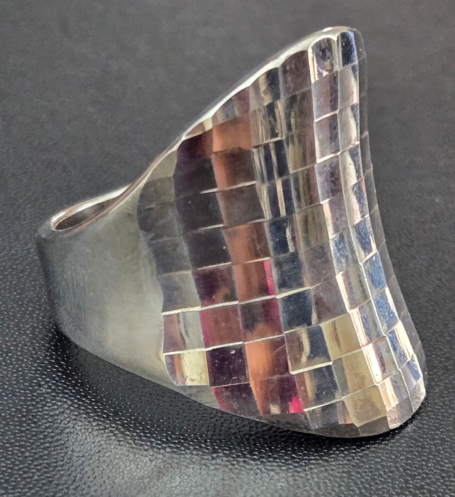 Sterling Silver CHAPAL ZENRAY Checkered Electroform Ring Size 12