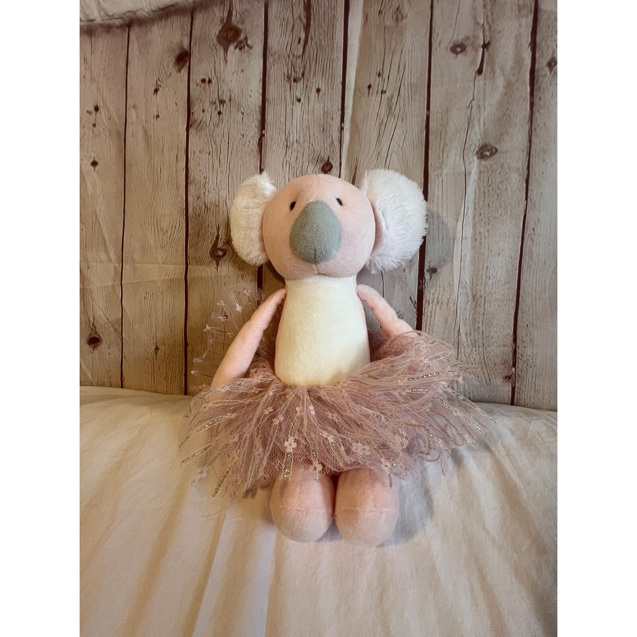 FAO Schwarz Koala In Tutu Ballet Dancer Skirt Sparkly Lovey Plush Pink Doll 12”