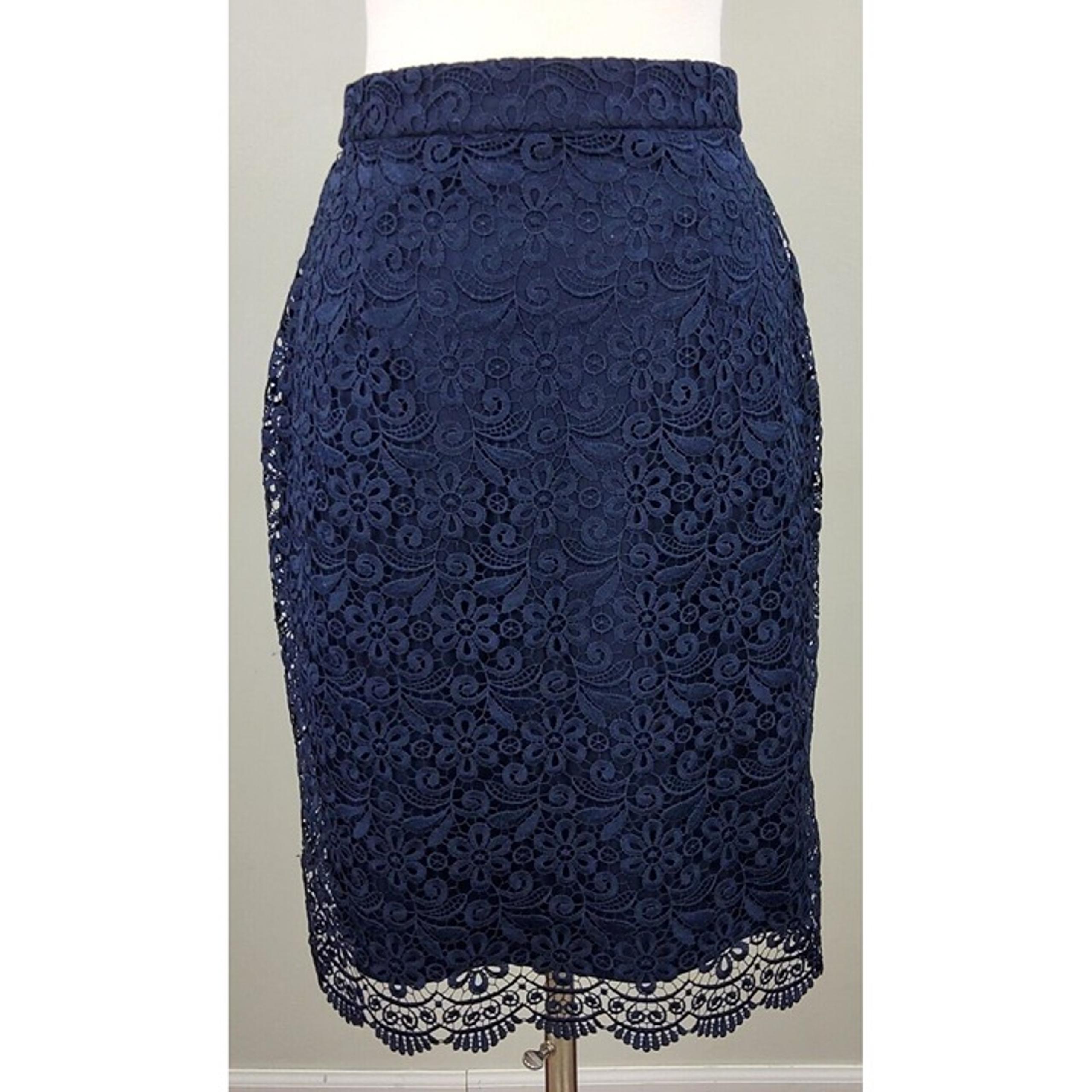 Uniqlo Women's Lace Pencil Straight Skirt Navy Size S