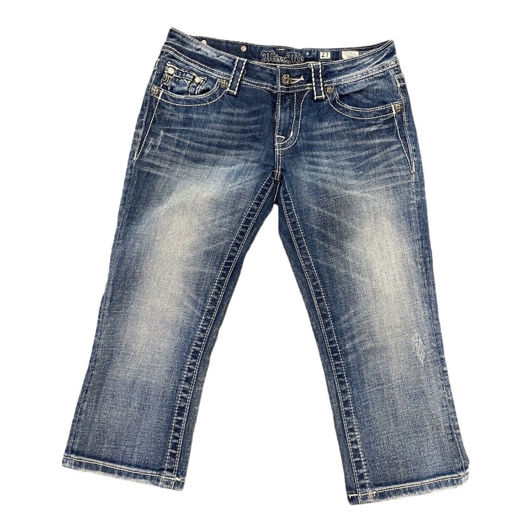 Miss Me Buckle 8 Jeans Capri Womens Denim Blue Jeans Style JE5341P Size 27X19.5