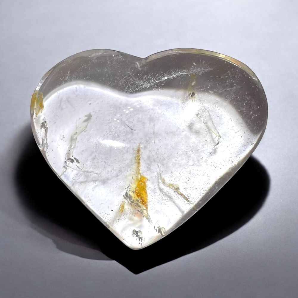 Clear Quartz Crystal Heart Carving (#7)