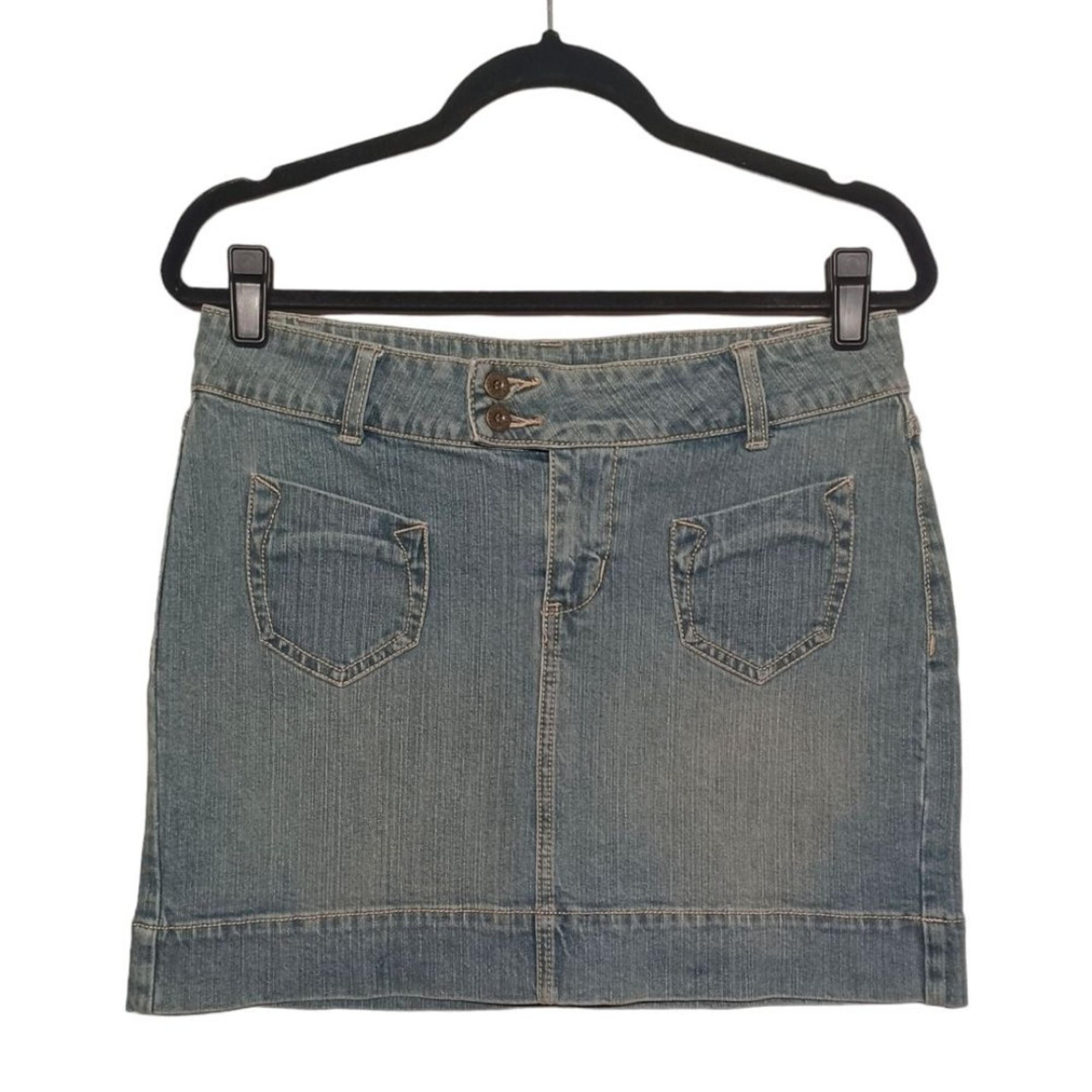 ROUTE 66 Gray Blue Denim Jean Mini Skirt 5/6 (Small)