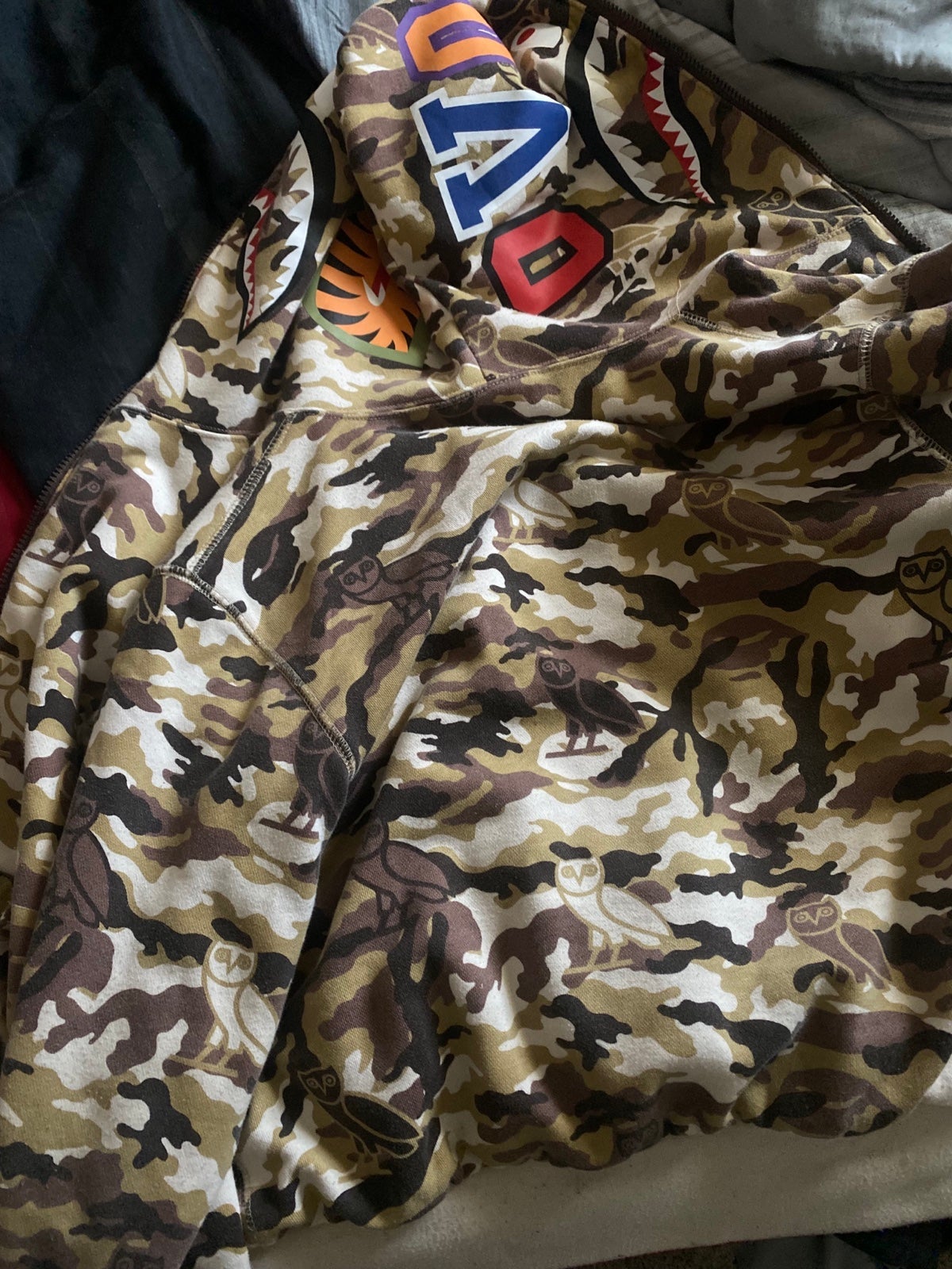 Bape x ovo collab hoodie reversible