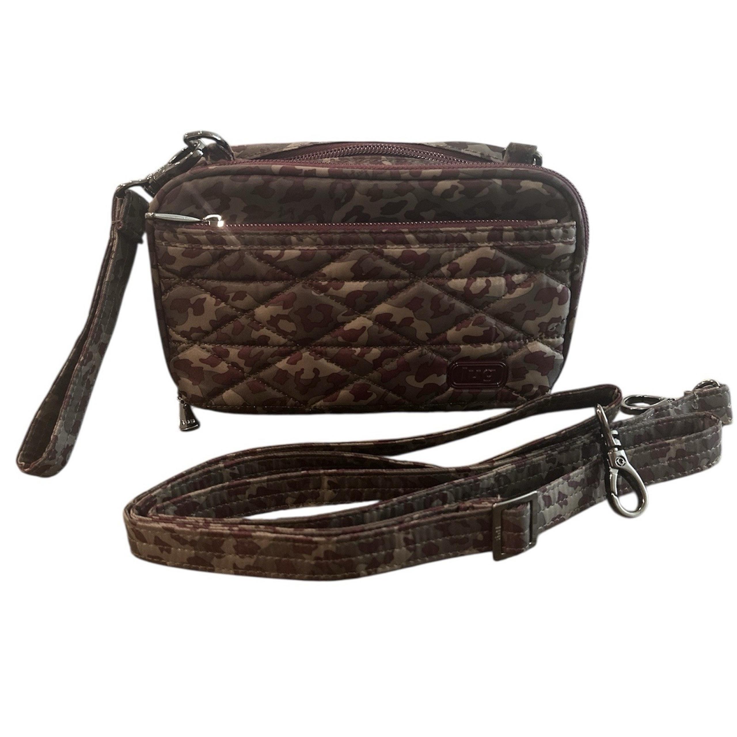 LUG PURSE Roundabout Convertible Wallet Crossbody Belt Bag in Leopard Berry Prep