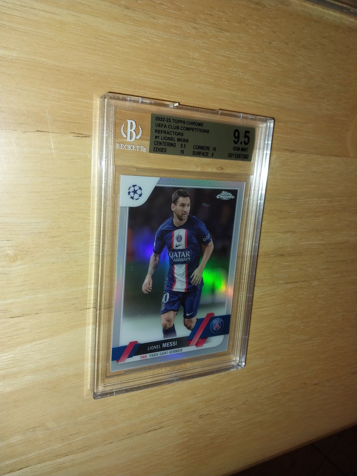 Lionel Messi Topps Chrome Beckett 9.5 Gem Mint