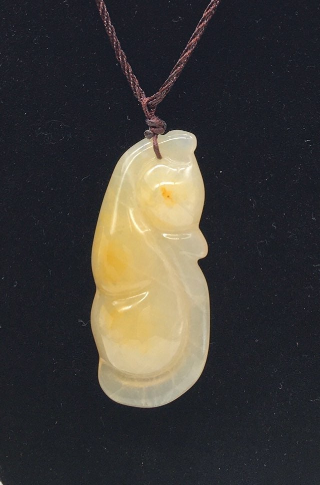 Vintage Jade Seahorse Pendant Necklace