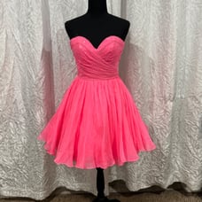 Fit to flair pink straples sequince top slowy skirt sherri hill size 0 dress NWT