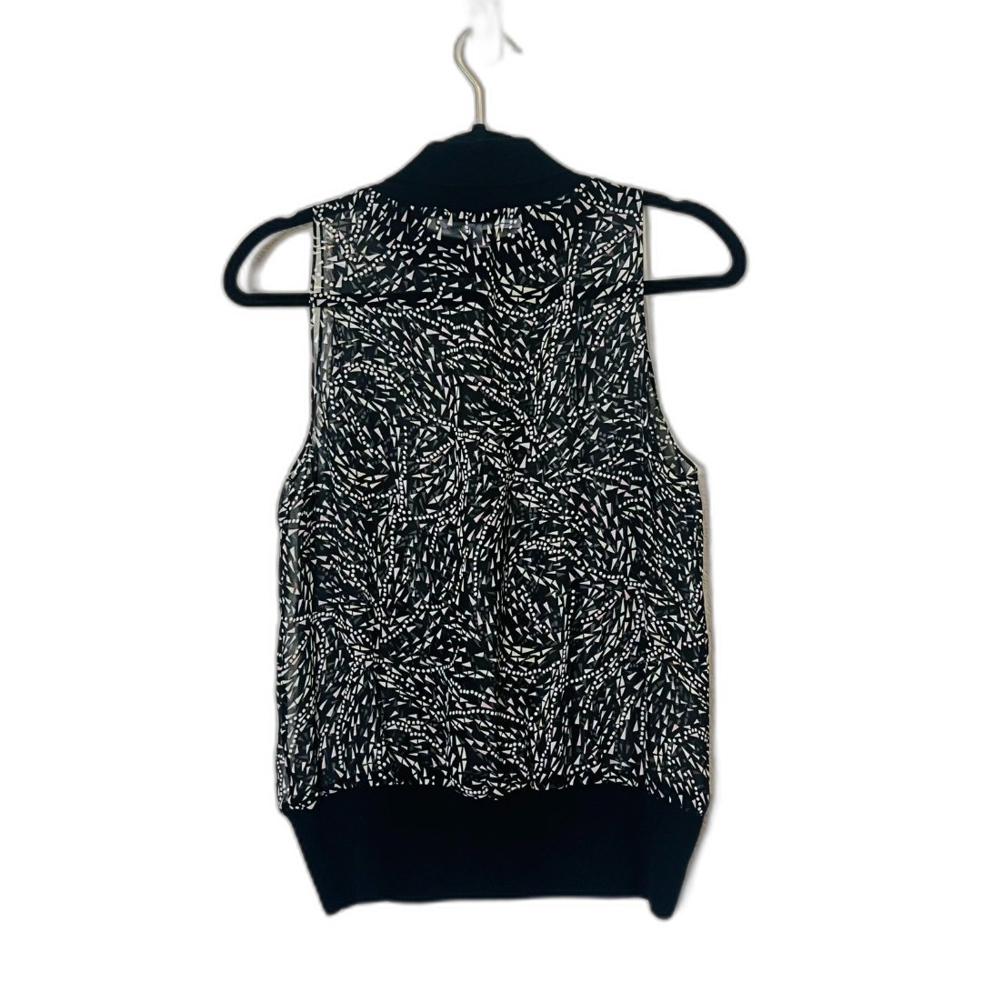 Diane Von Furstenberg 100% Silk Black Print Halter Blousson Tank 12