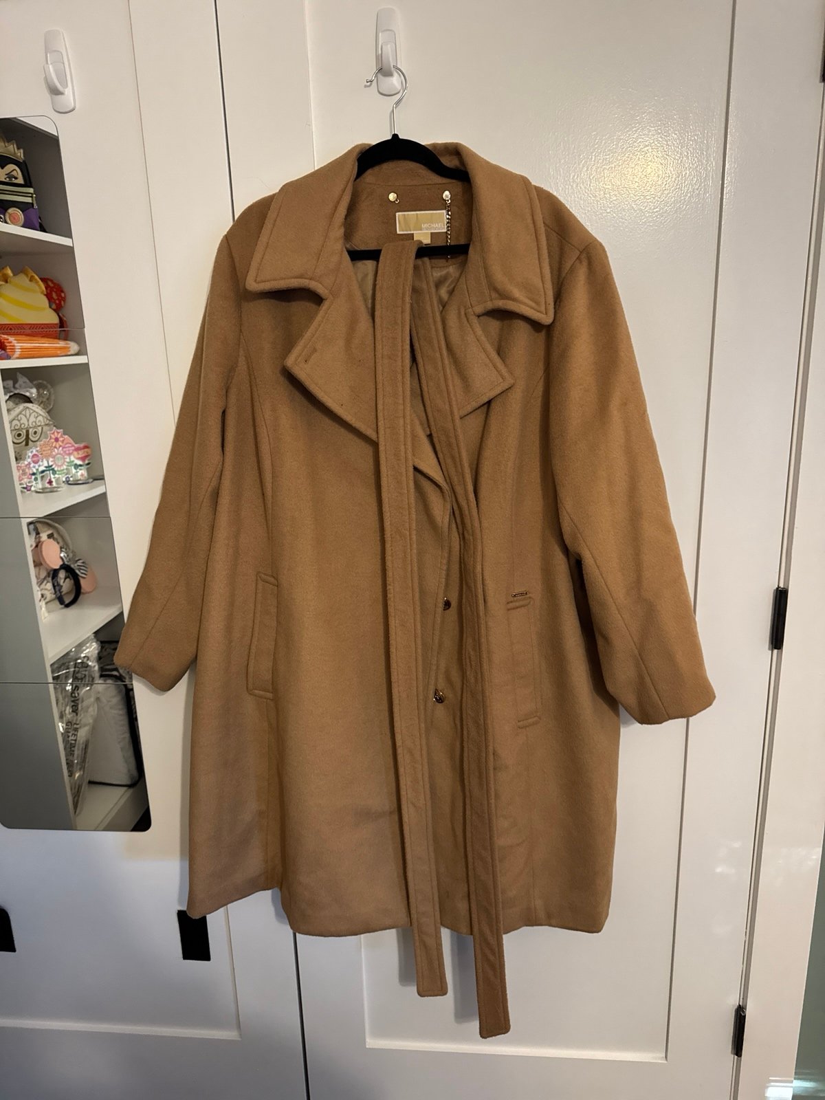 Plus Size Micheal Kors Belted Camel Coat