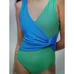NWT J.Crew Factory colorblock V-neck knotted one piece swimsuit med