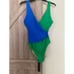 NWT J.Crew Factory colorblock V-neck knotted one piece swimsuit med