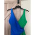 NWT J.Crew Factory colorblock V-neck knotted one piece swimsuit med