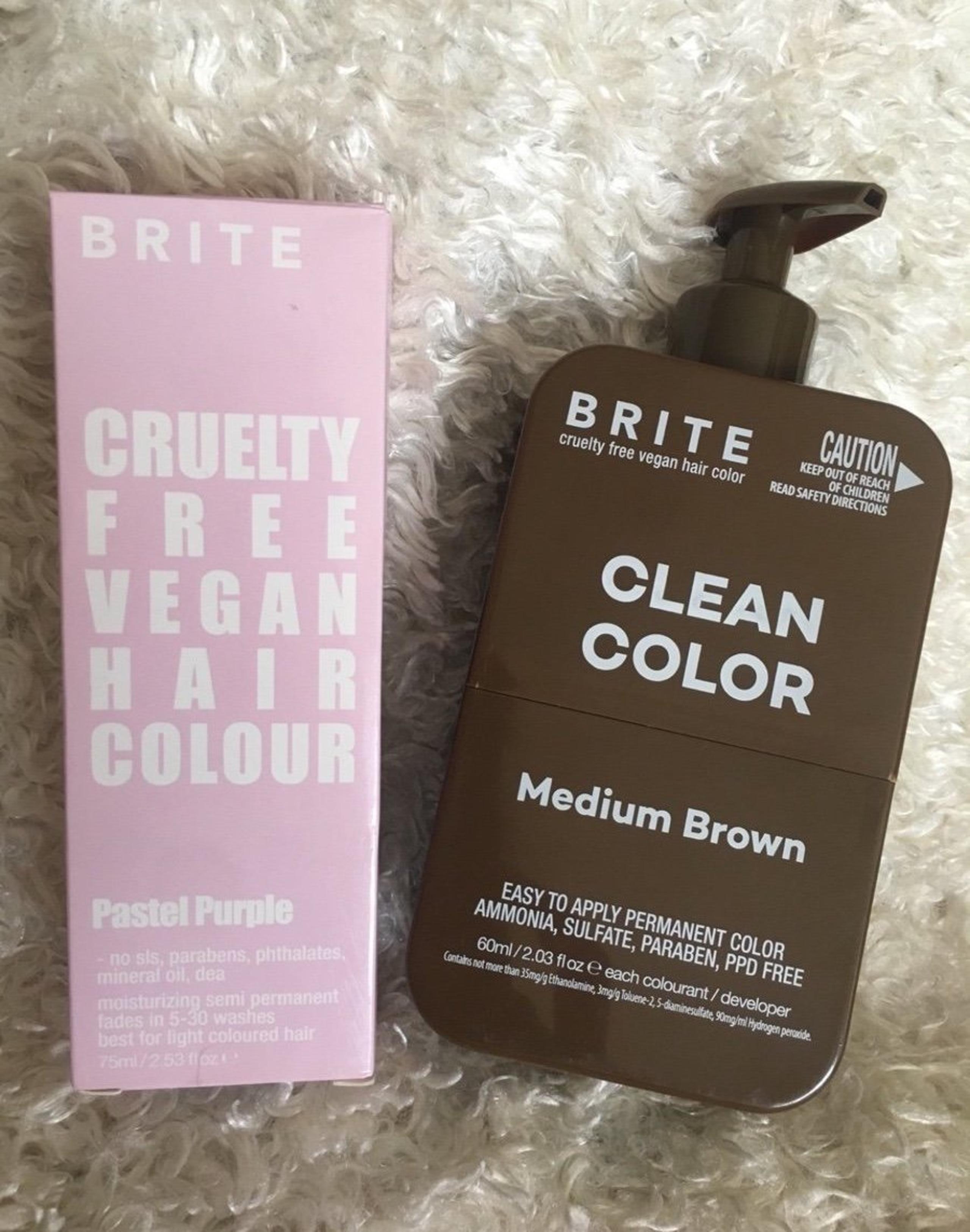 BRITE Vegan Hair Color Set (Medium Brown and Paste Purple)