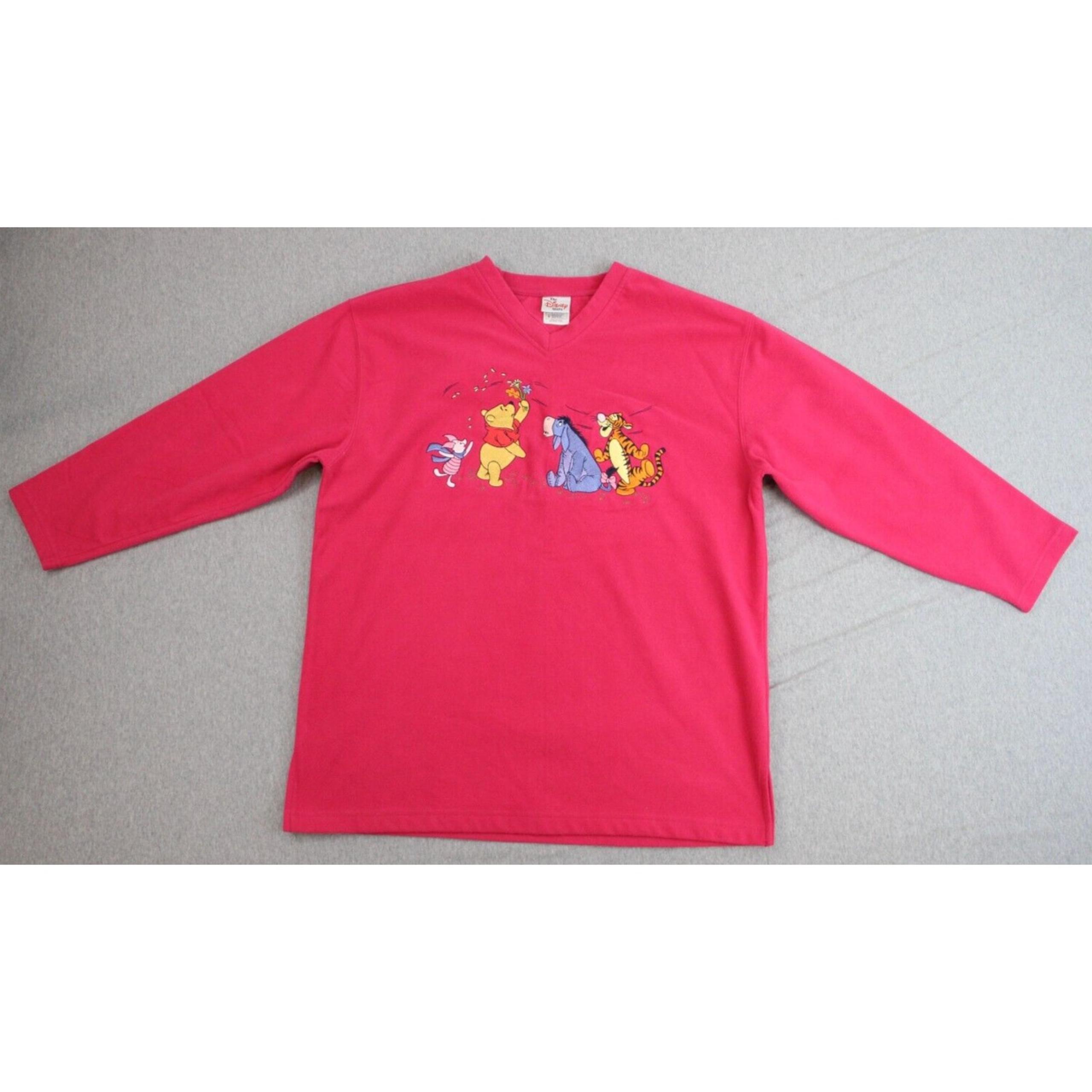 Disney Store Sweatshirt Women’s Medium Pink Fleece Winnie The Pooh And Friends