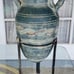 Vintage and Rare Olive Pot With Stand, Pottery is 10 Tall And Stand is 8 Tall