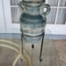 Vintage and Rare Olive Pot With Stand, Pottery is 10 Tall And Stand is 8 Tall