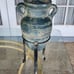 Vintage and Rare Olive Pot With Stand, Pottery is 10 Tall And Stand is 8 Tall