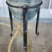Vintage and Rare Olive Pot With Stand, Pottery is 10 Tall And Stand is 8 Tall