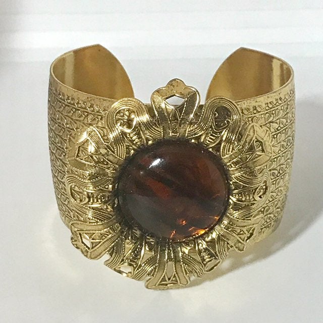 14K Cuff Wide Bracelet Tigers Eye?