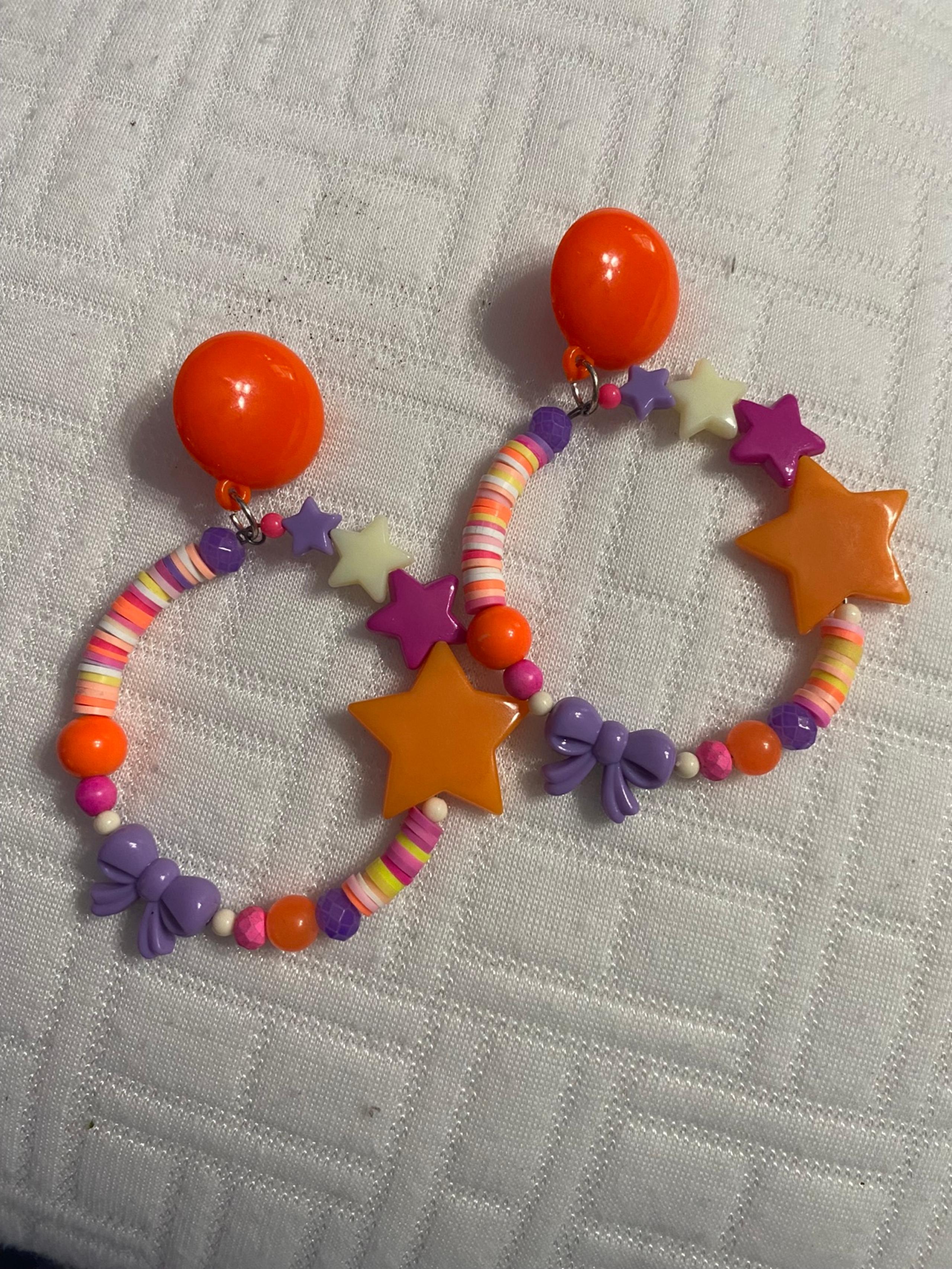Star chunky jem doll loop hooo earrings love neon funky