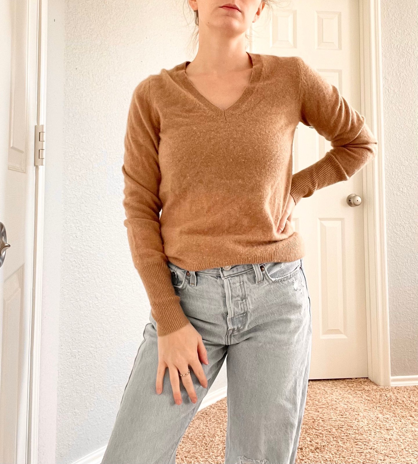 Halogen brown cashmere sweater