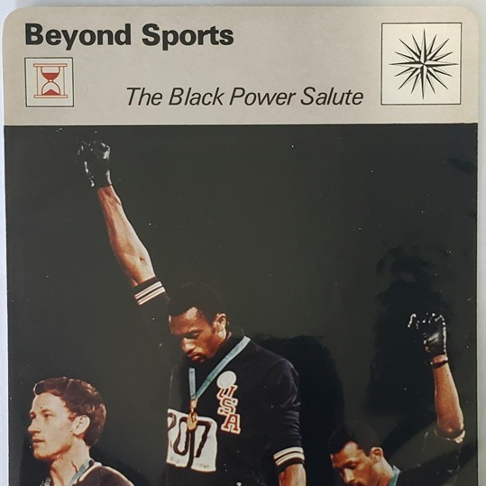 1978 SPORTSCASTER CARD BEYOND SPORTS THE BLACK POWER SALUTE TOMMIE SMITH JOHN CA