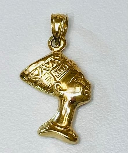 14K REAL GOLD NEFERTITI 3D PENDANT