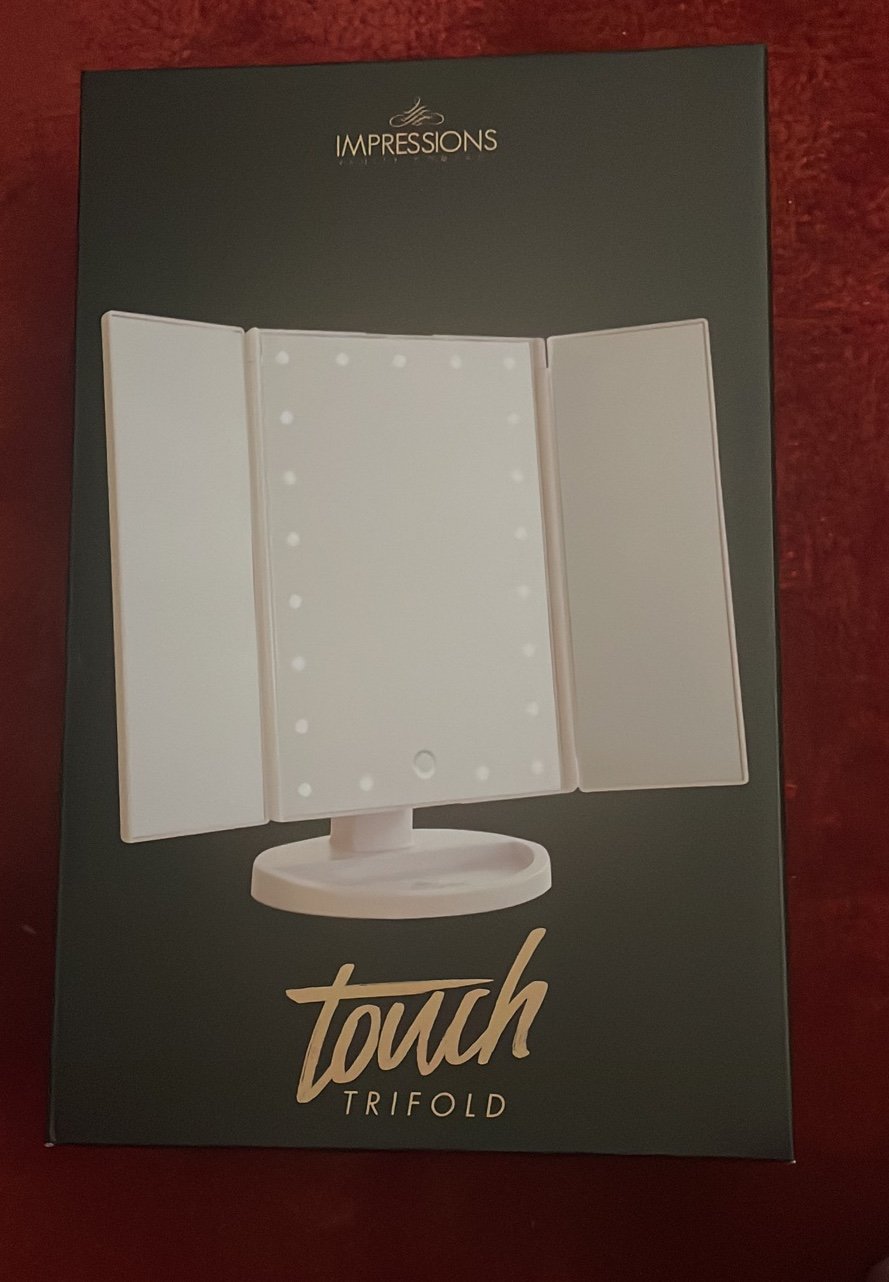 Impressions Vanity Touch Trifold Dimmable LED Makeup Mirror
