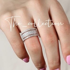 WIDE DIAMOND BAND IN STERLING SILVER