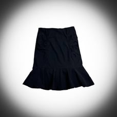 Y2k black mermaid midi skirt