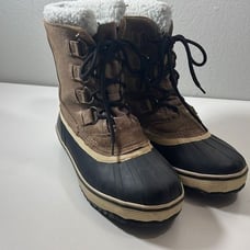 Herman Survivors Mens Fleece Lined Leather Mid Calf Snow Winter Boots Tan Size 7