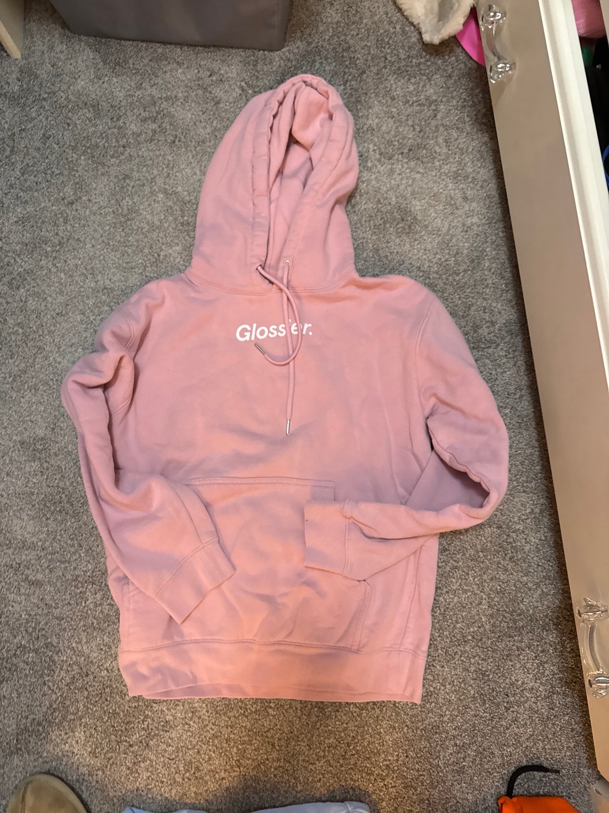 Glossier pink hoodie size extra small