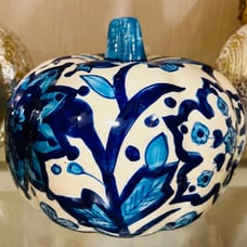 blue ceramic pumpkin ! !