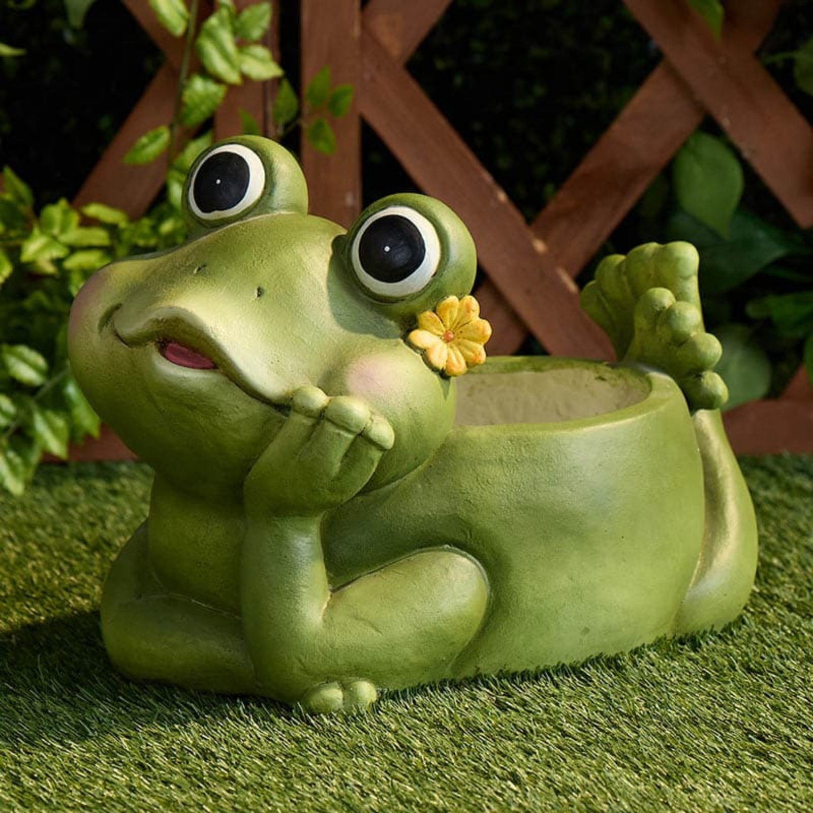 Frog Laying Down Planter Sanctuary Garden Decor