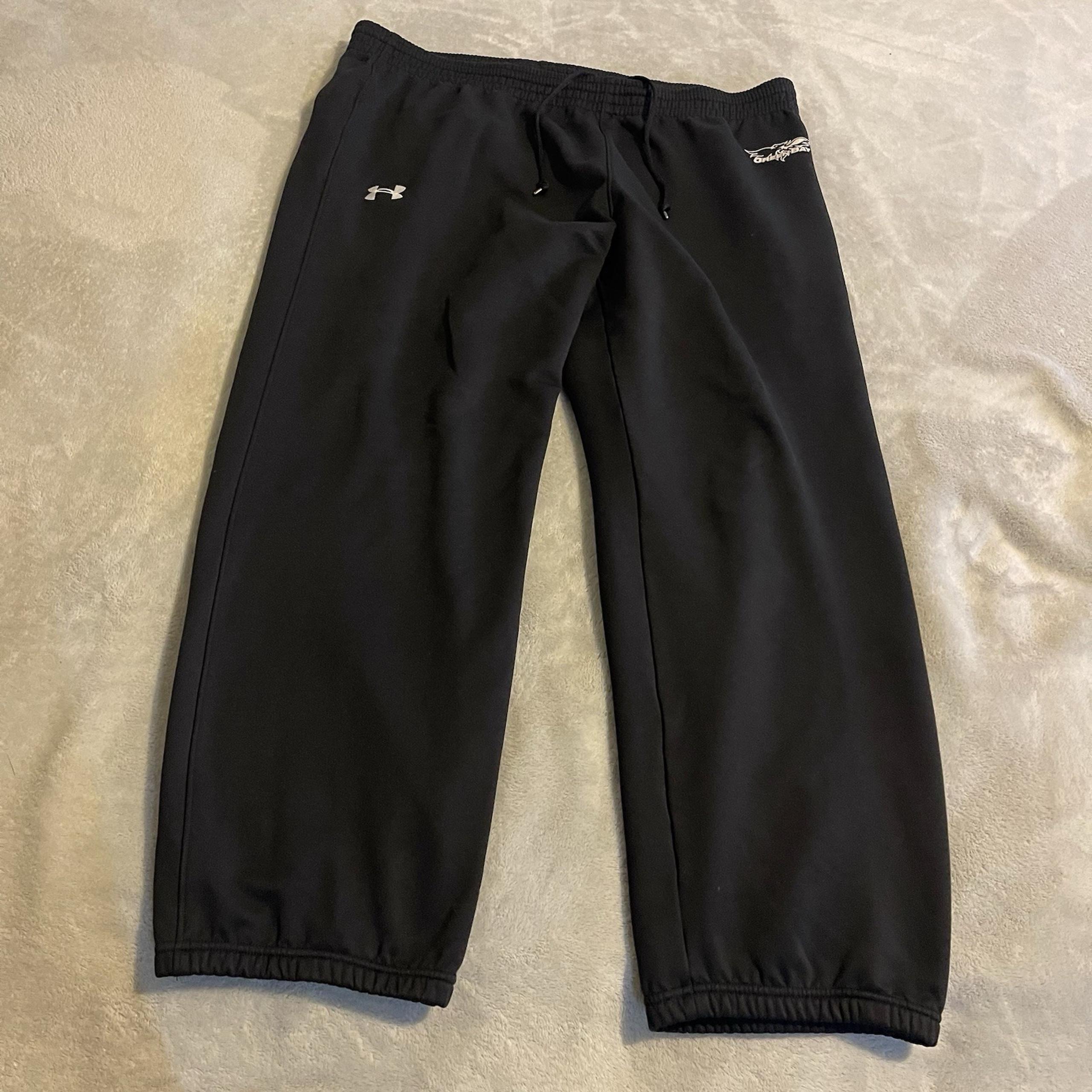 Under Armour Sweatpants Men XL Black Joggers Workout Gym Exercise Running Logo