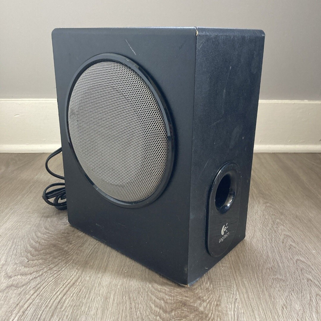 Logitech X-230 S0123A Subwoofer ONLY Black with Power Cord Tested Working Read!