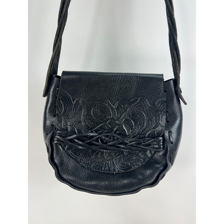 Patricia Nash Cavallina tooled black leather bag