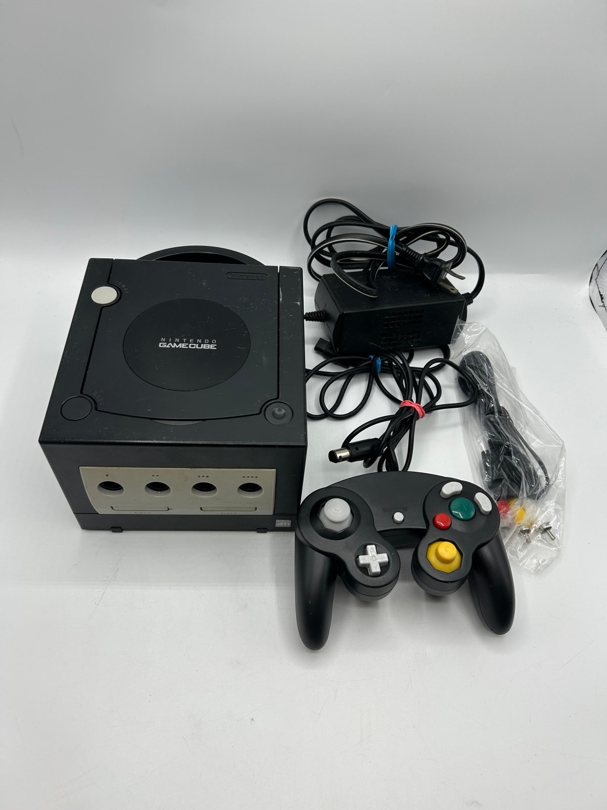 Nintendo GameCube Console Black Works Perfect New Controller AV Cable 9E