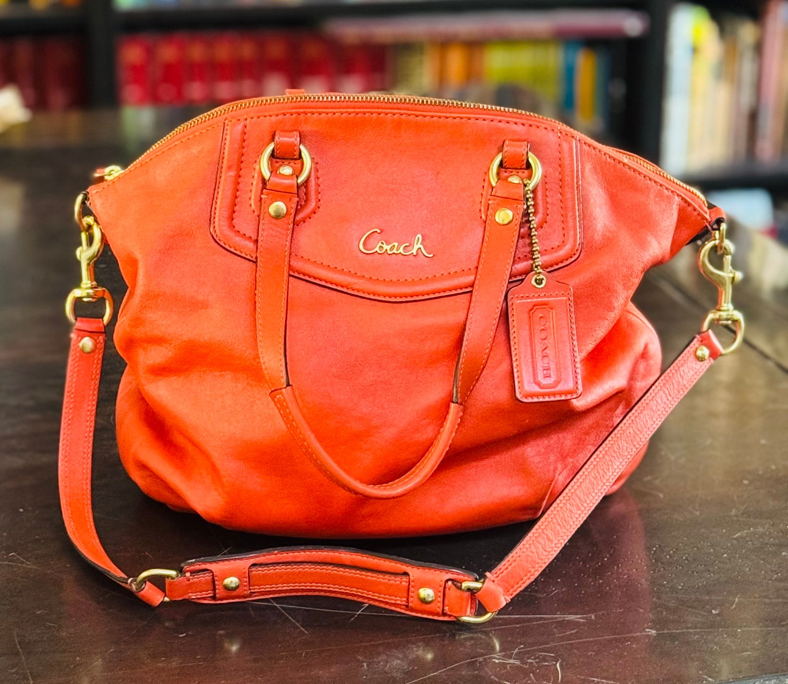 Orange Coach Shoulderstrap Handle Bag